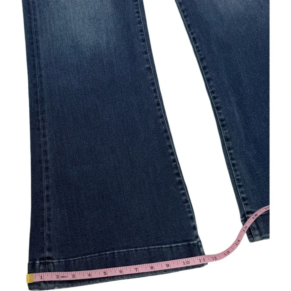 7 FOR ALL MANKIND NEW Size 31 Dojo Flare Jeans Blue Crystal Pocket Y2K Wide Leg - Picture 8 of 12